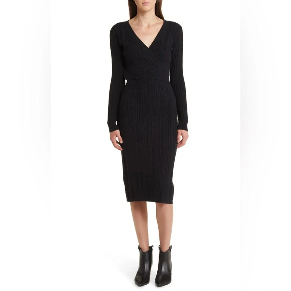 Charles Henry Black Long Sleeve Dress - Picture 6 of 7